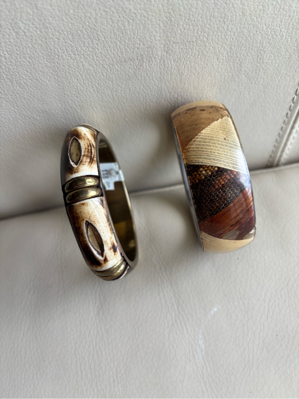 Handcrafted Brown & Cream women’s Bracelet Set